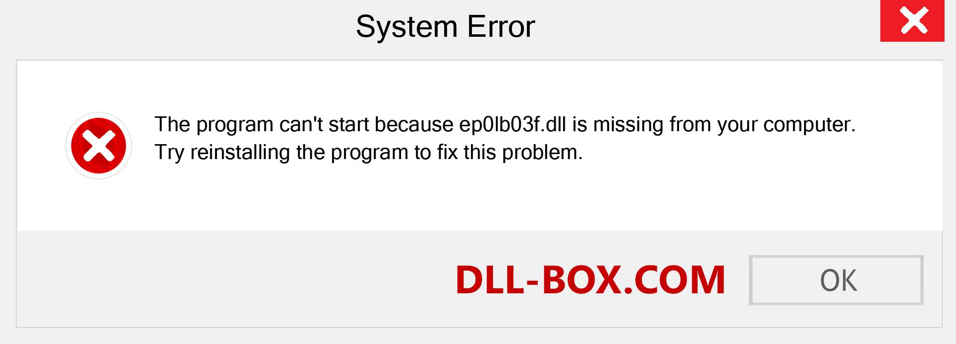  ep0lb03f.dll file is missing?. Download for Windows 7, 8, 10 - Fix  ep0lb03f dll Missing Error on Windows, photos, images